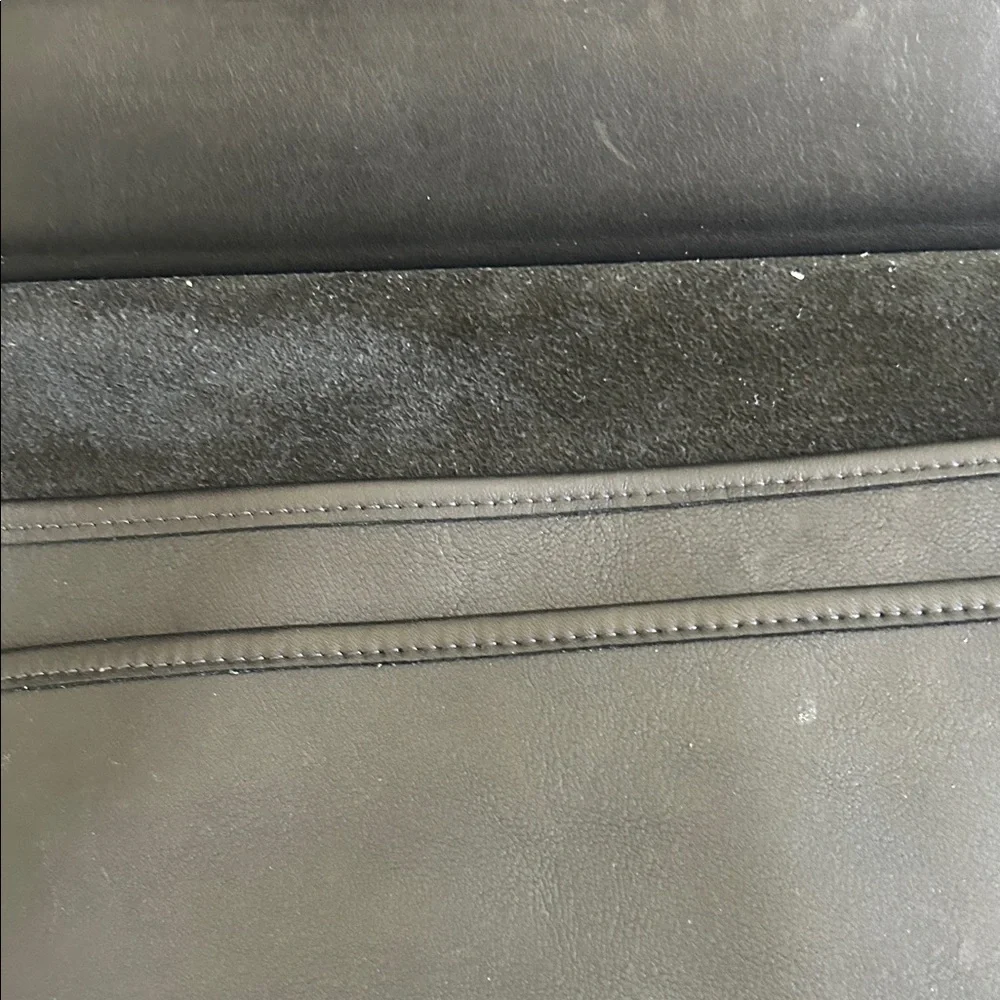 Coach Black Leather Briefcase with Gold-Tone Turn Lock